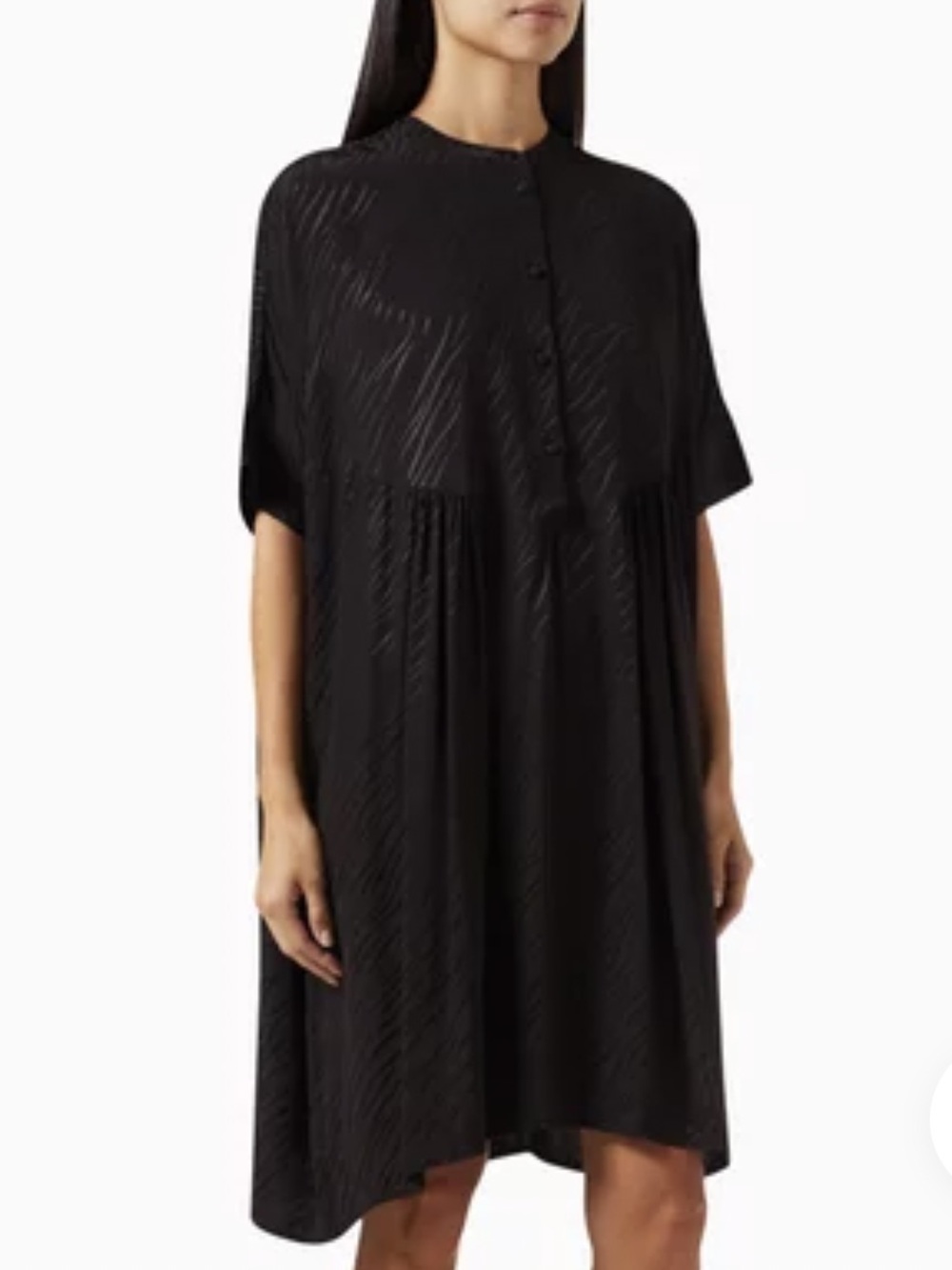 Selected Femme Black Tonal Animal Zebra Satin Oversized Tunic Mini Dress EU 36